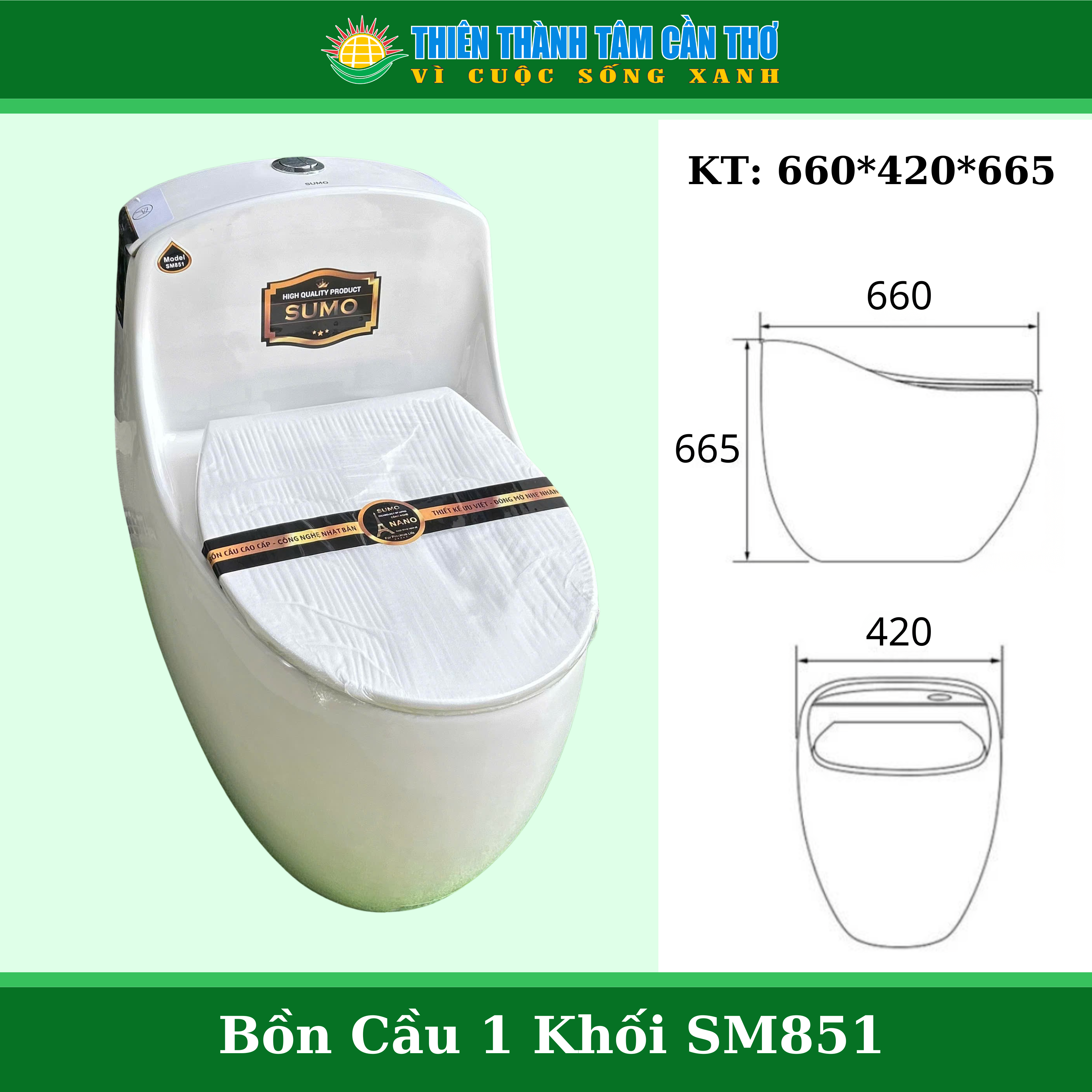 Bàn cầu trứng Sumo SM851